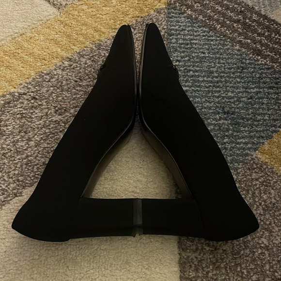 Stuart Weitzman Baton Black Peau Heels - Picture 4 of 6